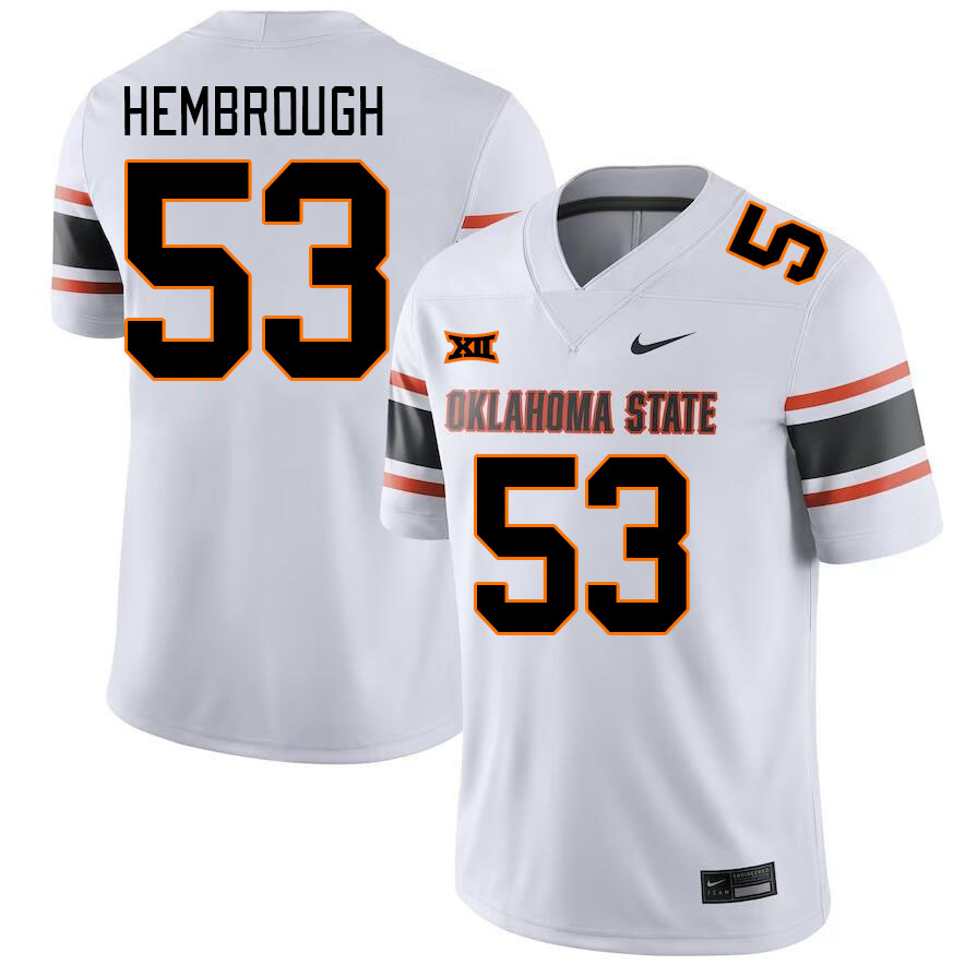 Oklahoma State Cowboys #53 Matt Hembrough College Football Jerseys Stitched Sale-White